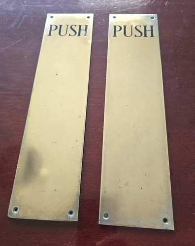 Vintage plated brass push - vintage, '