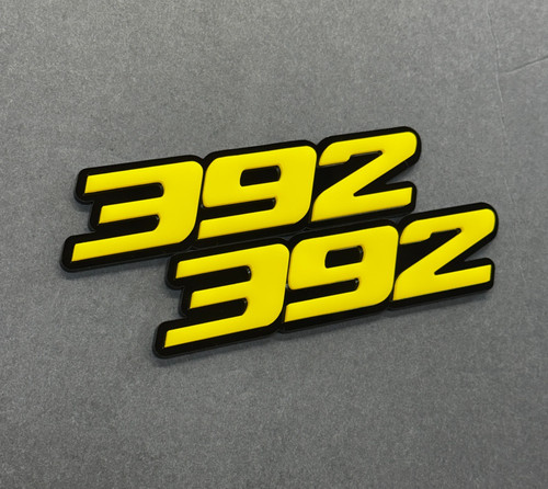 392 car emblems yellow - 392, 2x