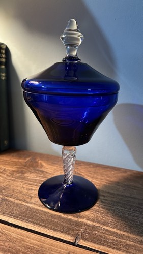 Cobalt blue clear handblown - cobalt,