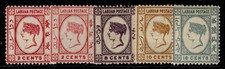 Labuan QV SG30-33+ 30a, 1885-6 set + 2c pale rose-red shade, M MINT. Cat £225+