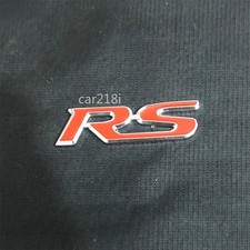 1x Red Silver Big Chrome RS Metal Emblem Decal Sticker Badge Sport Motors Bumper
