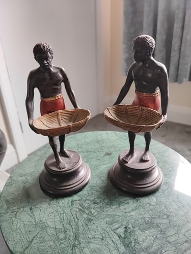 Two antique spelter - two,