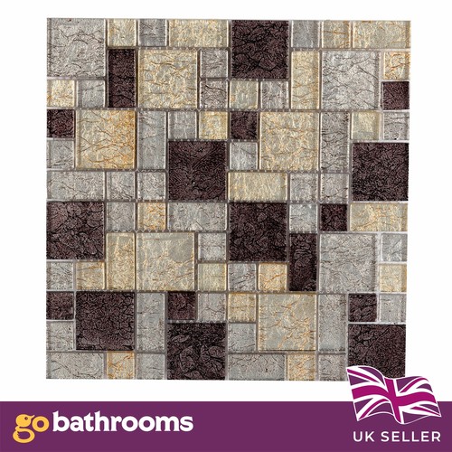 Metallic brown mosaic - brown,