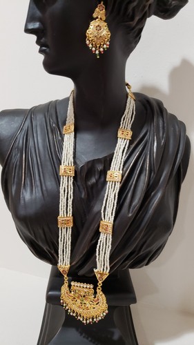 Long necklace earrings set - long,