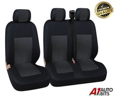 Premium Black Fabric Seat Covers Single & Double For Peugeot Expert Boxer