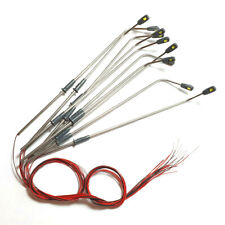 10pcs Model Railway Train Street Lights White Lampost LED 3V 1:76 OO Gauge 8cm