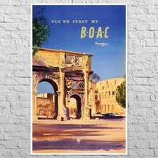 Poster BOAC Fly to Italy, 1950