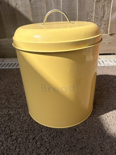 Vintage enamel round bread bin - enamel,