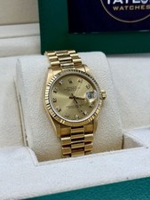 Rolex Datejust 31mm Gold 68278 Factory Diamond Dial Box & Papers 1993