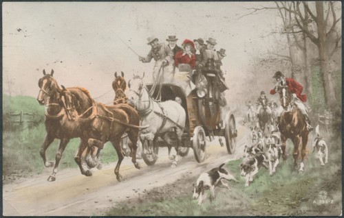 Postcard horse drawn - postcard,