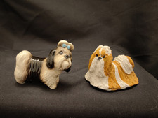 Pair X 2 Shih Tzu Dog Ornaments Figurines