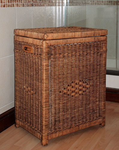Wicker laundry basket toy - laundry,