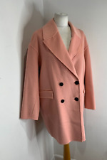 ZARA pale pink wool blend over Coat L VGC jacket simple modern classic unlined