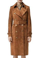 Women Brown Suede Leather Long