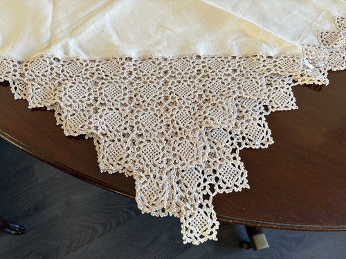 Vintage square crochet linen - vintage,