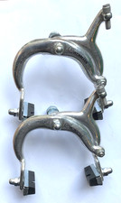 PAIR RETRO ROAD BIKE WEINMANN 801 SIDE-PULL BRAKE CALIPERS MEDIUM DROP SILVER