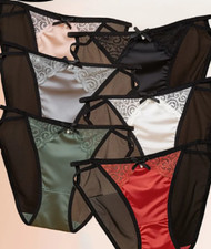 Mesh silky feel knickers pearl