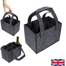 Wine Bottle Carrier 6 Bottles Felt Wine Bottle Holder Bag Reusable Foldable