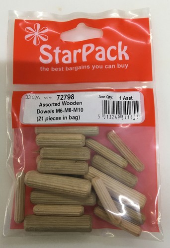 Assorted wooden dowel fluted - wooden,