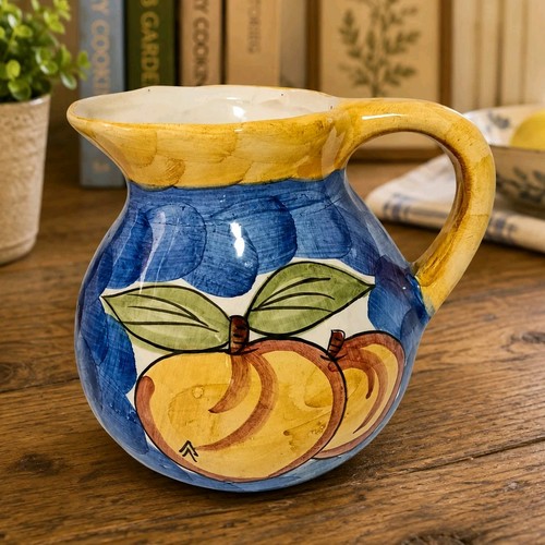 Hand painted ceramic fruit jug - ceramic,
