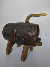 OLD Vintage Bourbon Barrel Whiskey Beer Keg & Stand Rustic Barware Decor