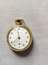 ' INGERSOLL  GT BRITAIN'  1966 GOLD TONE POCKET WATCH - SERVICED
