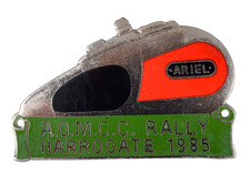 Vintage Ariel Motorbike Motorcycle Owners Club Rally 1985 Harrogate Enamel Badge
