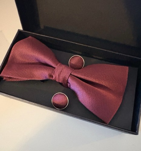 Men set with burgundy bow - set,