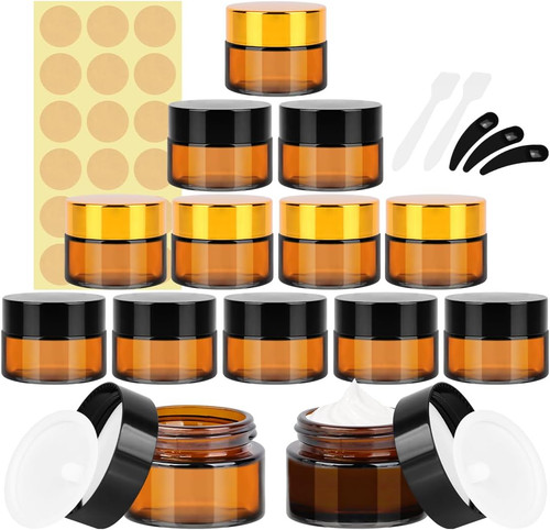 Pack amber glass jars 15ml - amber,