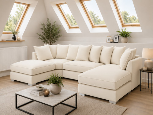 Cream fabric shape corner - fabric,
