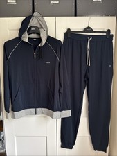 HUGO BOSS HOODED SUMMER WEIGHT 2 PIECE TRACKSUIT DARK BLUE-MEDIUM BNWT RRP £119