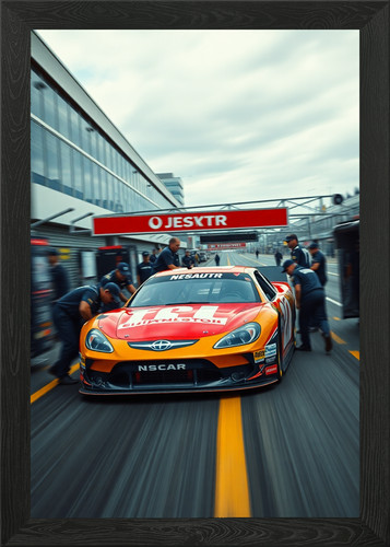 Nascar stock car pit framed - stock,