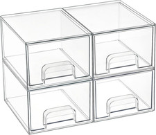 4 Pack Clear Makeup Organiser