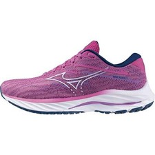 Mizuno Wave Rider 27 Womens Running Shoes Pink Cushioned Comfort Sports Trainers