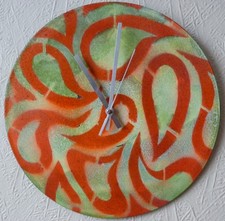 record wall clocks..Abstract art..sprayed paint art.. landscape.retro.funky..sea