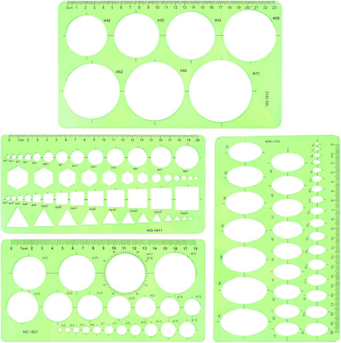 4pcs circle template drawing - 4pcs,