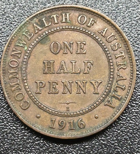 1916 half penny coin - 1916,