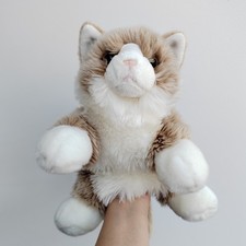 The Puppet Company Cat Hand Puppet Plush Toy Full-Bodied Beige & White Kitten