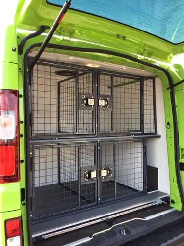 Custom medium van dog - dog, cage
