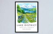 Lake district watercolor - lake,