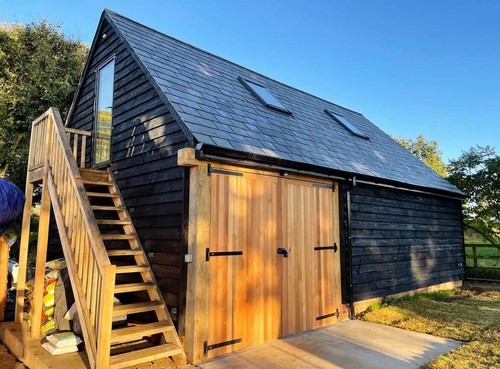Bay oak framed garage - oak, kit