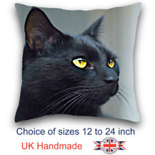 Black Cat Cushion Design, Cat Art Cushion, Black Cat Pillow