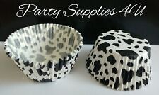 Cow Print Cupcake Cases 24pk in tub Birthday/Farmer/Fathers Day/Farm/Wild/Animal