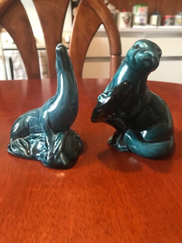 Poole pottery otter and seal - pottery,