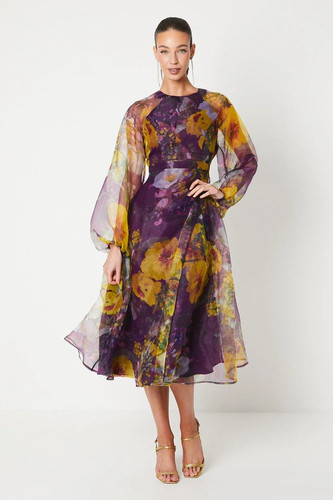 Coast purple midi dress - dress, womens