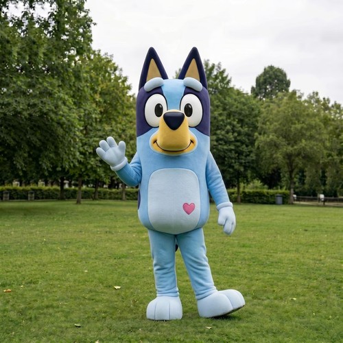 Blue dog mascot - blue,