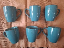 Vancasso Navia 360ml Stoneware Mugs Set Of 6 (3 Sets Available) - Sea Blue