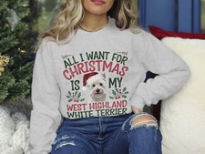 Xmas Sweatshirt Christmas Sweater West Highland White Terrier Lover Xmas Jumper