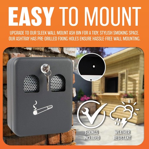 Wall mounted outdoor ashtray - mounted,