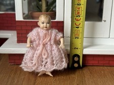 Heidi Ott Miniature Baby Doll 1:12 with Pink Crocheted Dress